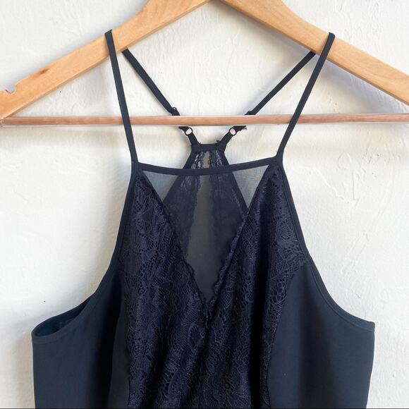 BCBGeneration Black Lace Halter‎ Chiffon Mini Dress - Picture 3 of 8